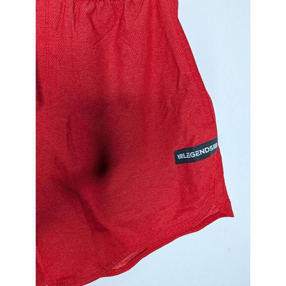 Legends Shorts Mens Medium Red 5 Inch Mesh Athletic Drawstring Running Gym - Picture 2 of 6